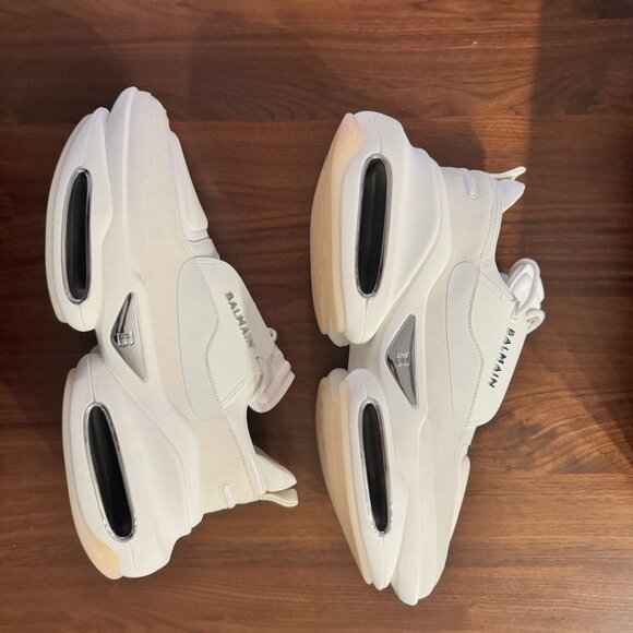 Balmain men's luxury white suede sneaker US 11 - EU 44 Brand new in box - Picture 5 of 9